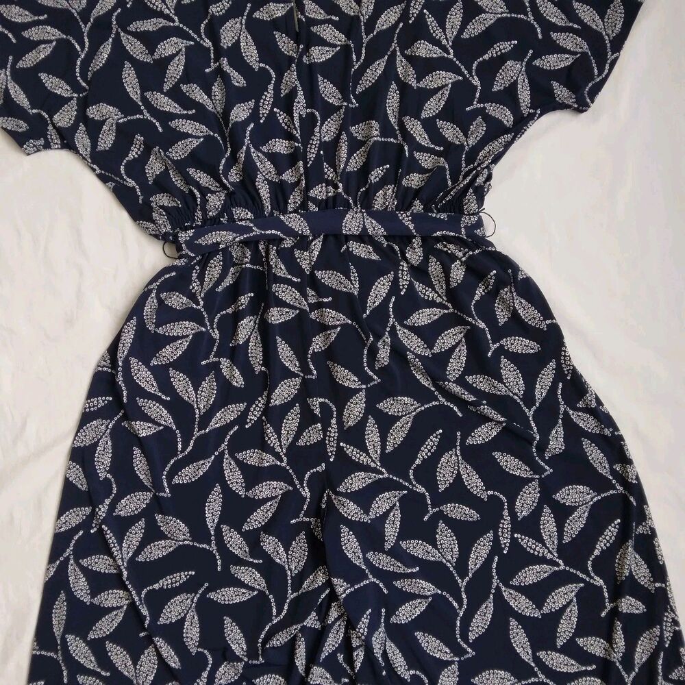 Lane Bryant Kimono Sleeve V-Neck Jersey Jumpsuit Leaves Flowy Chic Boho 14/16 - Picture 12 of 12